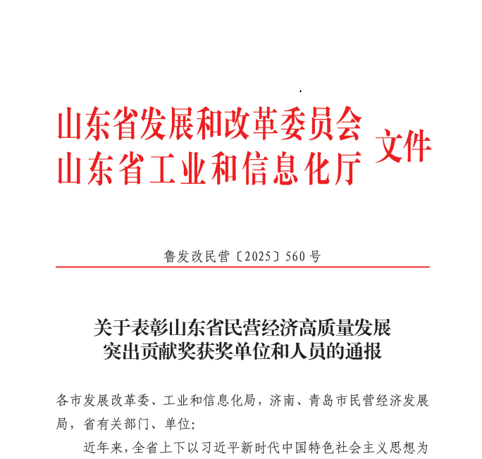 成山集团总裁、企鹅体育官方网站总裁兼首席执行官车宝臻荣膺山东省民营经济高质量发展突出贡献奖